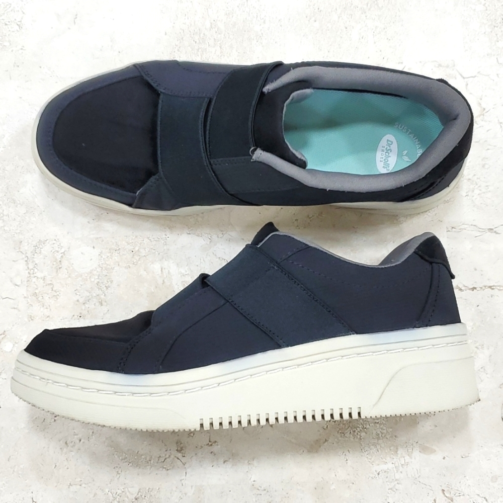 Dr Scholl's Empower comfort sneakers women's size 8 black faux suede slip on
